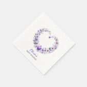 ラベンダーフローラハートベビーシャワー スタンダードカクテルナプキン (角)