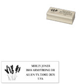 ラベンダーフローラハーブ素朴差出人住所 ラバースタンプ (押印)