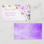 ラベンダーフローラバタフライベビーシャワーエンクロージャーCa エンクロージャーカード (正面/裏面)
