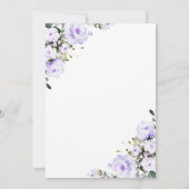 ラベンダーフローラバプテスマ《キリスト教》洗礼式や命名式金ゴールドフレーム 招待状 (裏面)