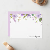 ラベンダーフローラパーソナライズされたノートカード ノートカード (正面/裏面インサイチュ)