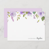 ラベンダーフローラパーソナライズされたノートカード ノートカード (正面/裏面)