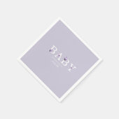 ラベンダーフローラパーソナライズされたベビーシャワーカクテル スタンダードカクテルナプキン (角)