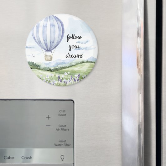 ラベンダーフローラパープルホワイトホットエアバルーン マグネット (インサイチュ (冷蔵庫))