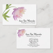 *~*ラベンダーフローラピンク水エレガント彩牡丹 名刺 (正面/裏面)