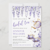 ラベンダーフローラブライダルシャワー茶パーティの招待状 招待状 (正面)