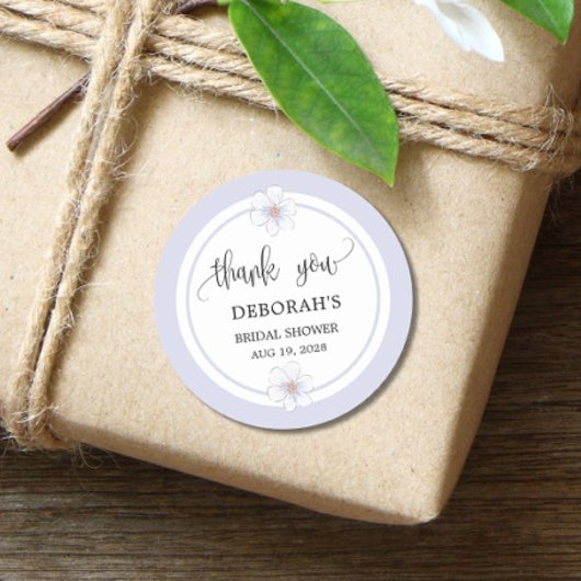 ラベンダーフローラブライダルシャワー ラウンドシール