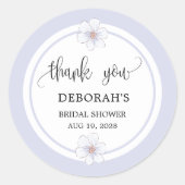 ラベンダーフローラブライダルシャワー ラウンドシール (正面)