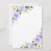 ラベンダーフローラベビーイン開花ベビーシャワー 招待状 (裏面)