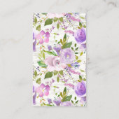 ラベンダーフローラベビーシャワーおむつラッフルチケット エンクロージャーカード (裏面)