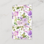 ラベンダーフローラベビーシャワーおむつラッフルチケット エンクロージャーカード (裏面)