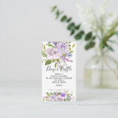 ラベンダーフローラベビーシャワーおむつラッフルチケット エンクロージャーカード (スタンド正面)