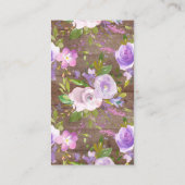 ラベンダーフローラベビーシャワーおむつラッフルチケット エンクロージャーカード (裏面)