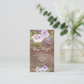 ラベンダーフローラベビーシャワーおむつラッフルチケット エンクロージャーカード (スタンド正面)