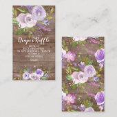 ラベンダーフローラベビーシャワーおむつラッフルチケット エンクロージャーカード (正面/裏面)