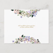 ラベンダーフローラベビー写真金ゴールドサンキュー誕生 案内ポストカード (裏面)