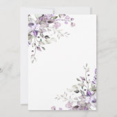 ラベンダーフローラベビー開花ベビーシャワー 招待状 (裏面)