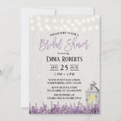 ラベンダーフローラホワイトランタンブライダルシャワー 招待状 (正面)