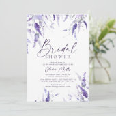 ラベンダーフローラマウヴダスティパープルブライダルシャワー 招待状 (スタンド正面)