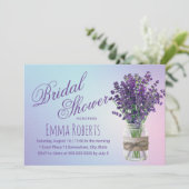 ラベンダーフローラメイスンジャパステルブライダルシャワー 招待状 (スタンド正面)