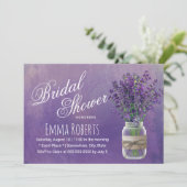 ラベンダーフローラメイスンジャール水彩ブライダルシャワー 招待状 (スタンド正面)