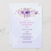 ラベンダーフローラル 招待状 (正面/裏面)
