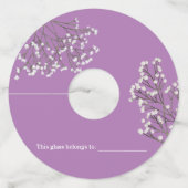 ラベンダーフローラワイングラスラベル ワイングラスタグ (正面)