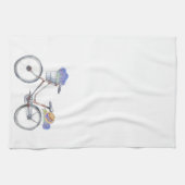 ラベンダーフローラヴィンテージ自転車ファームハウス キッチンタオル (横)