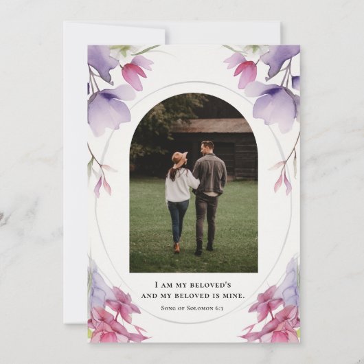 ラベンダーフローラ写真バイブル結婚バース セーブザデート (裏面)