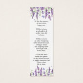 ラベンダーフローラ写真葬儀記念しおり (裏面)