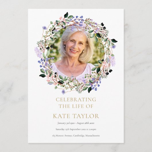 ラベンダーフローラ写真葬儀順序 プログラム (正面)