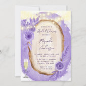 ラベンダーフローラ列の光ブライダルシャワー 招待状 (正面)