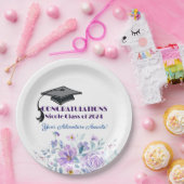 ラベンダーフローラ卒業 ペーパープレート (パーティー)