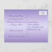 ラベンダーフローラ宝石飾り日付はがきを保存 案内ポストカード (裏面)