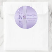 ラベンダーフローラ宝石飾り3インチラウンドステッカー ラウンドシール (バッグ)