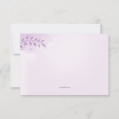 ラベンダーフローラ悔やみや弔慰サンキューカード 招待状 (裏面)