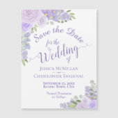 ラベンダーフローラ日付を保存する書道磁石 (正面)