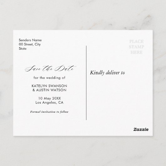 ラベンダーフローラ日付ポストカードを保存 ポストカード (裏面)