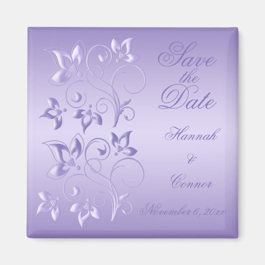 ラベンダーフローラ日付磁石の保存 マグネット (正面)