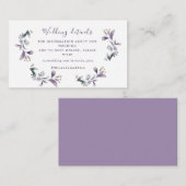 ラベンダーフローラ春リース結婚のウェブサイト エンクロージャーカード (正面/裏面)