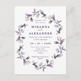 ラベンダーフローラ春結婚リース ポストカード