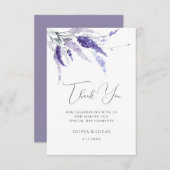 ラベンダーフローラ植物野草花ボホ結婚ズ サンキューカード (正面/裏面)