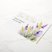 ラベンダーフローラ水の色日付カードを保存 箔シーズンカード (回転した状態)