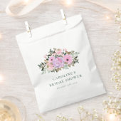 ラベンダーフローラ水彩ブライダルシャワーカスタム フェイバーバッグ (クリップ留めされた状態)
