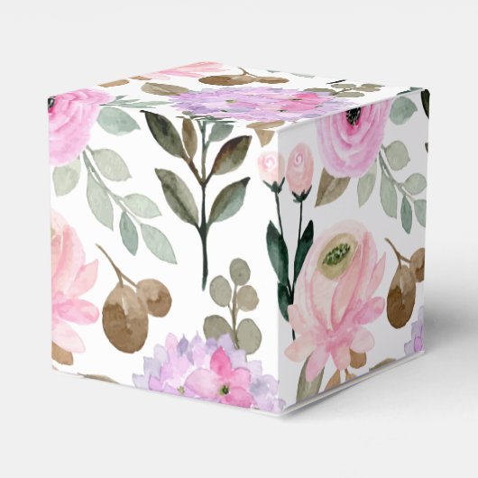 ラベンダーフローラ水彩ブライダルシャワーカスタム フェイバーボックス (裏面サイド)