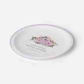 ラベンダーフローラ水彩ブライダルシャワーカスタム ペーパープレート (アングル)