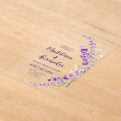 ラベンダーフローラ水彩結婚式招待状 アクリル招待状 (レイダウン)