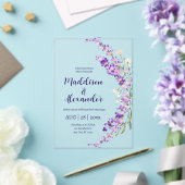 ラベンダーフローラ水彩結婚式招待状 アクリル招待状 (インサイチュ (ウェディング))