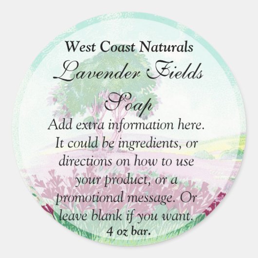 ラベンダーフローラ石鹸・浴製品ラベル ラウンドシール (正面)