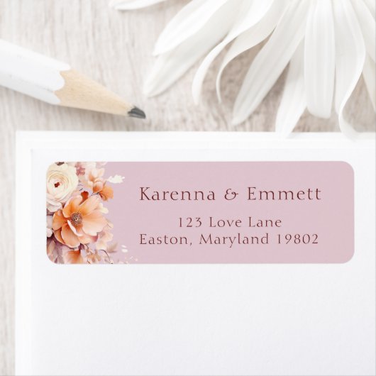 ラベンダーフローラ秋ベビーシャワー差出人住所 ラベル (インサイチュ)